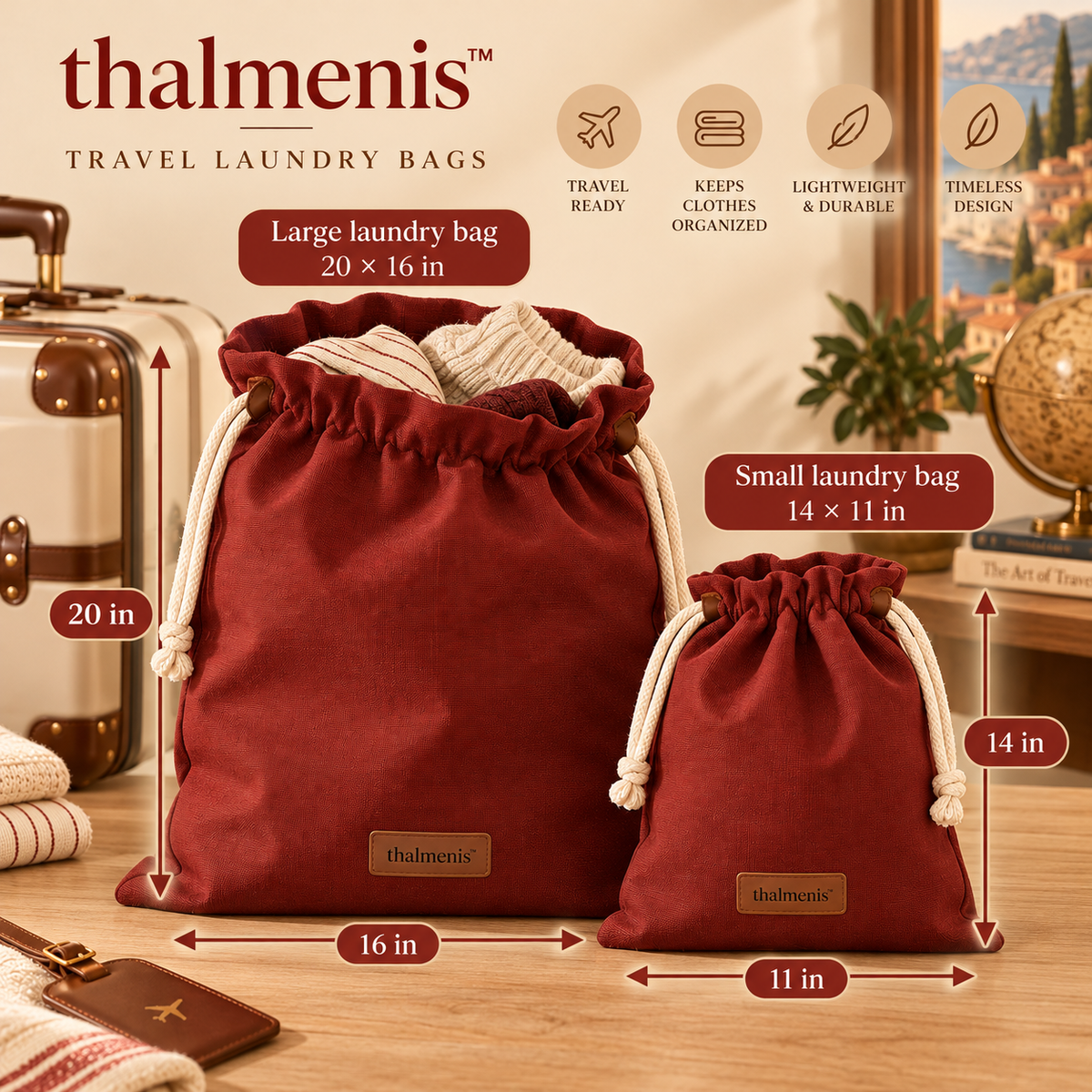 𝐭𝐡𝐚𝐥𝐦𝐞𝐧𝐢𝐬™ Travel Laundry Bags