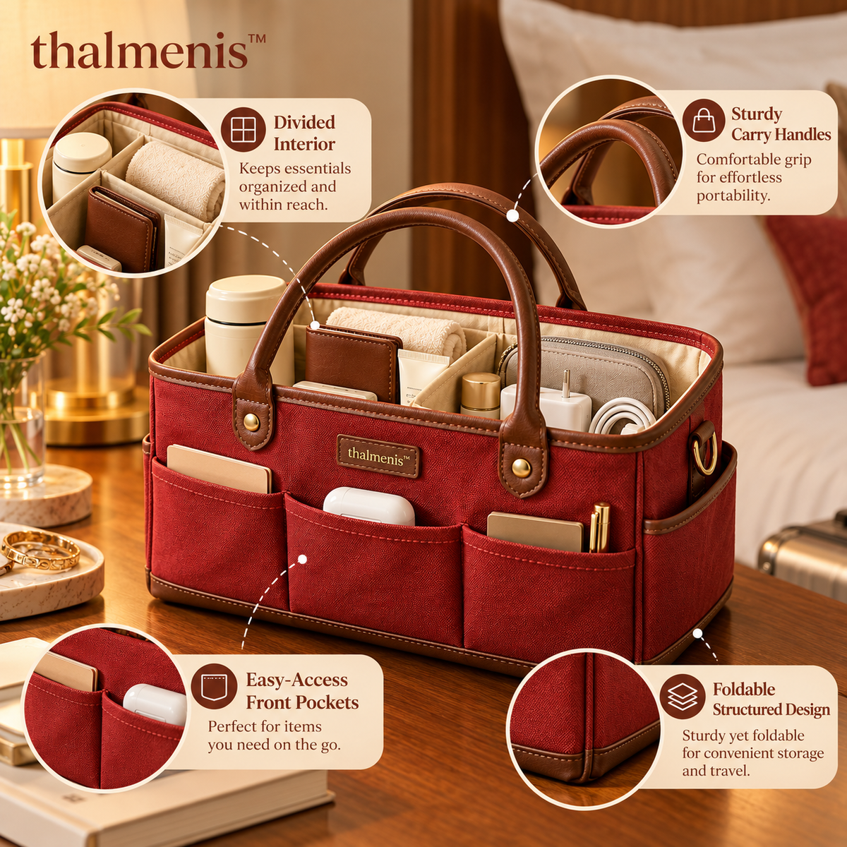 𝐭𝐡𝐚𝐥𝐦𝐞𝐧𝐢𝐬™ Portable Travel Essentials Organizer