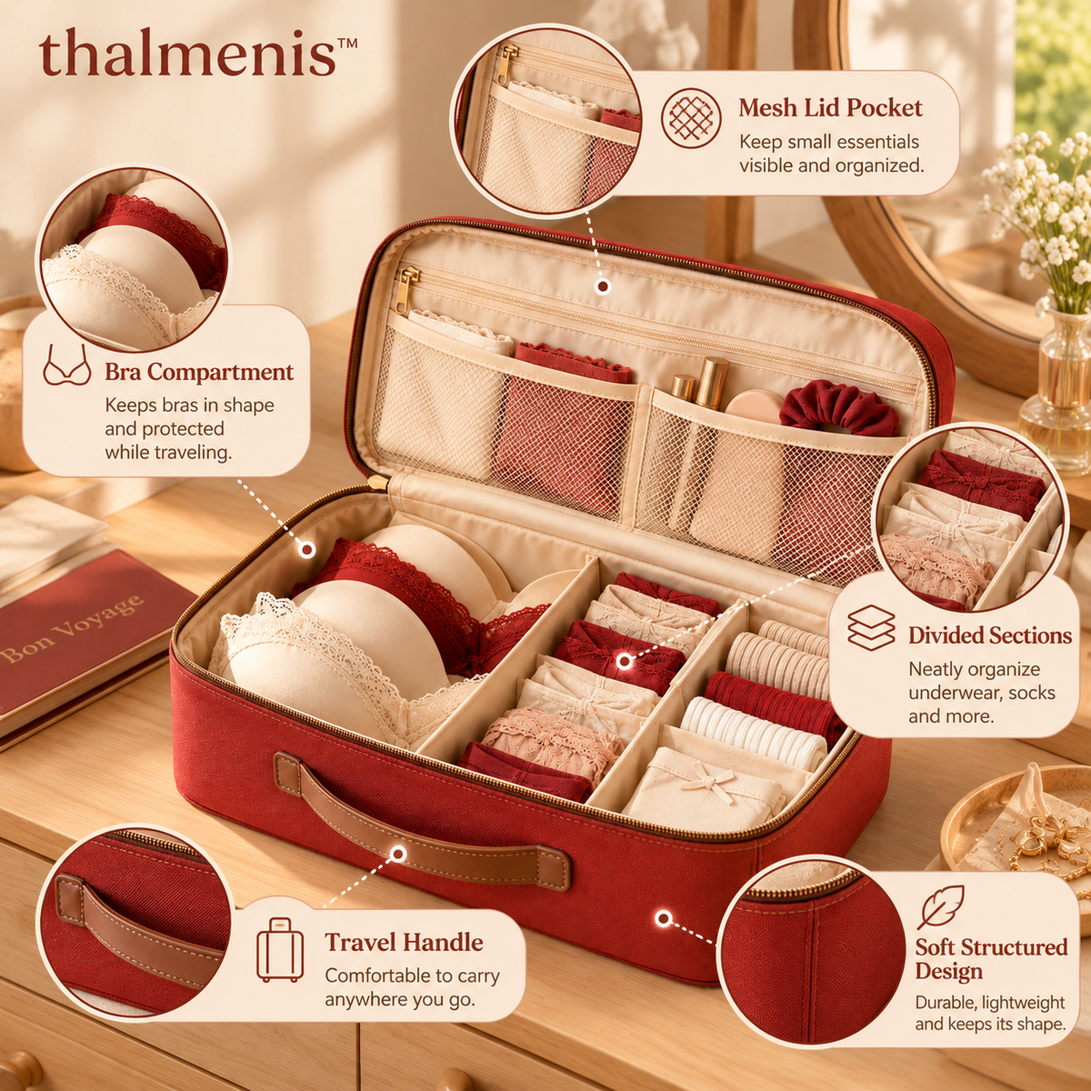 𝐭𝐡𝐚𝐥𝐦𝐞𝐧𝐢𝐬™ Travel Underwear Organizer