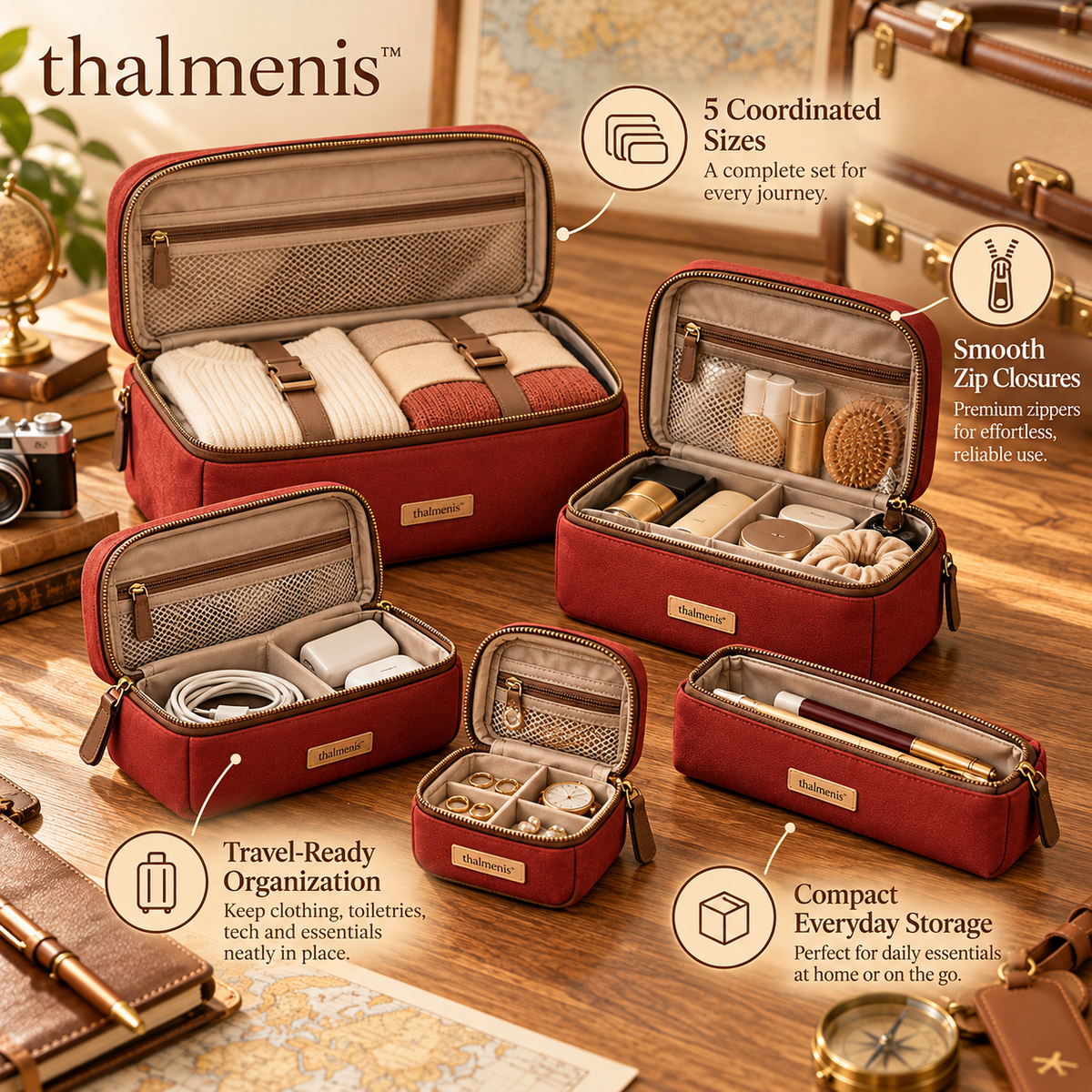 𝐭𝐡𝐚𝐥𝐦𝐞𝐧𝐢𝐬™ Travel Organizer Pouches