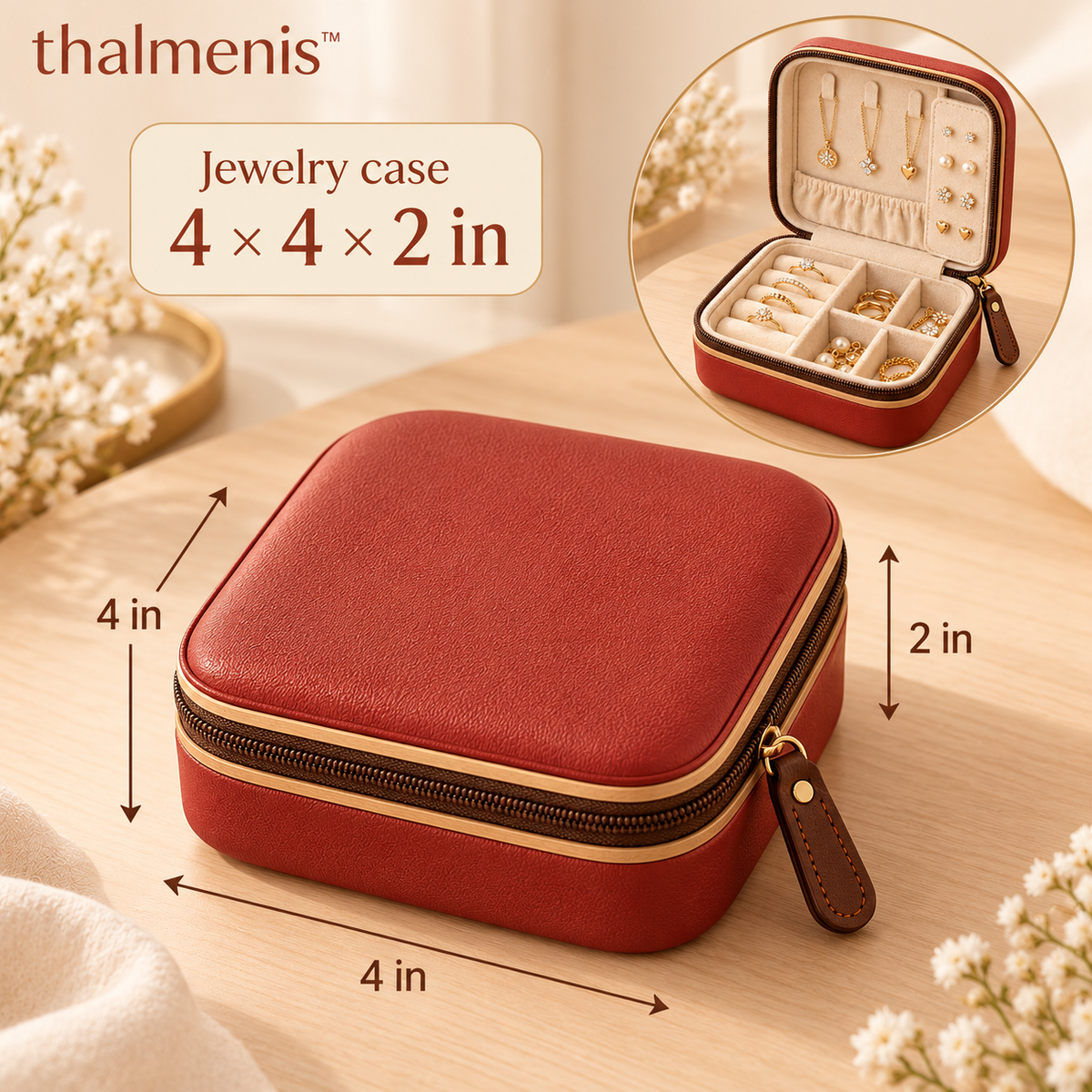 𝐭𝐡𝐚𝐥𝐦𝐞𝐧𝐢𝐬™ Compact Travel Jewelry Organizer Case